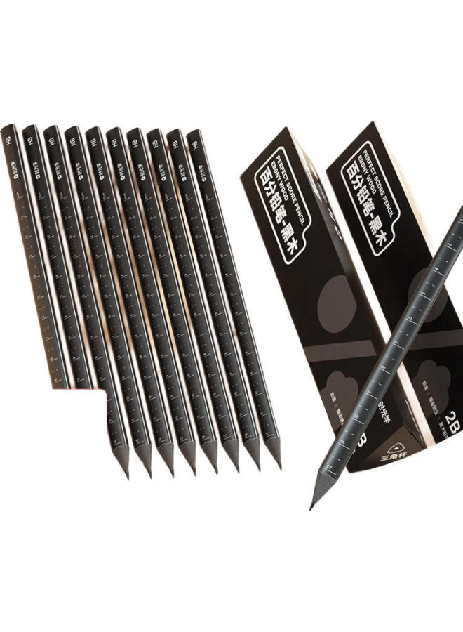 Time Science [Shiguangxue] Hb Black Wood Pencils 2-Box Set With Eraser, Cap, And Name Stickers, For Primary School Students In Grades 1-3, Graphite Pencils For Kindergarten, School Stationery Supplies - Image 2