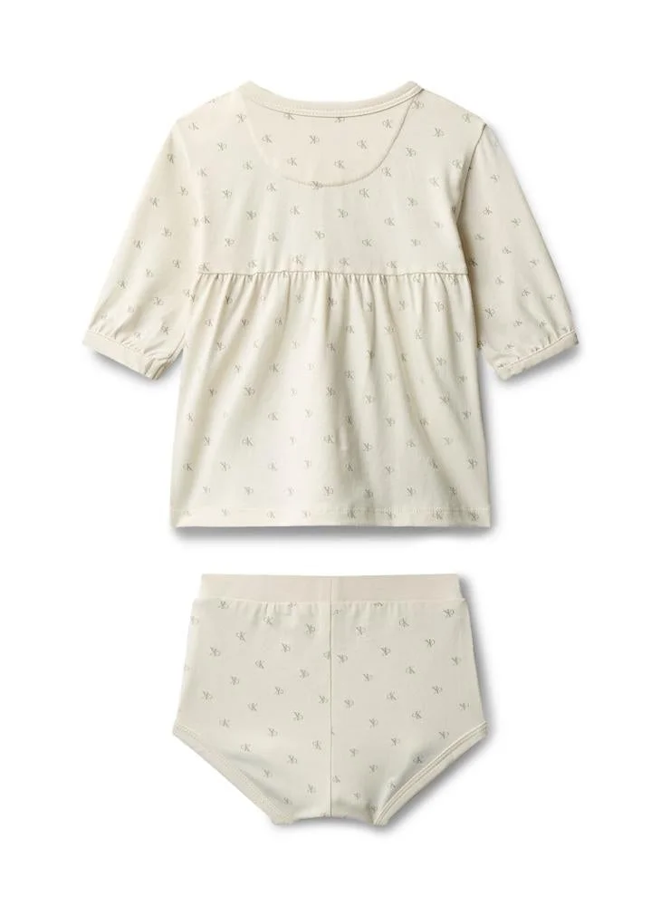 Calvin Klein Jeans Ck Monologo Aop Infant All Over Print Mini Dress for Women | Best Price UAE