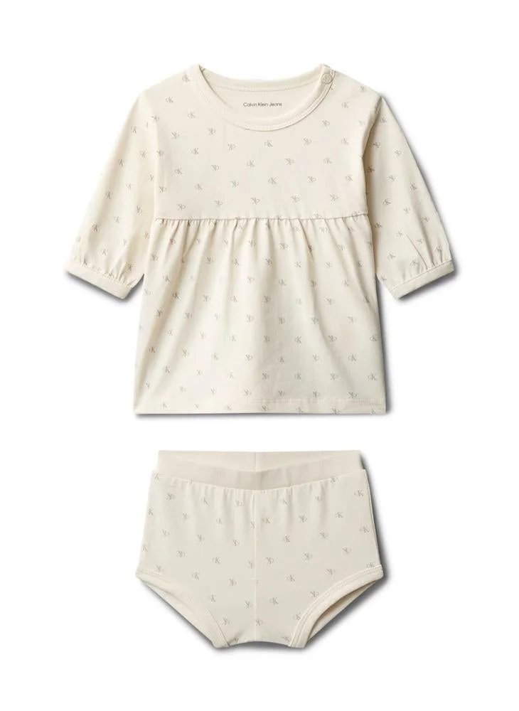 Calvin Klein Jeans Ck Monologo Aop Infant All Over Print Mini Dress for Women | Best Price UAE