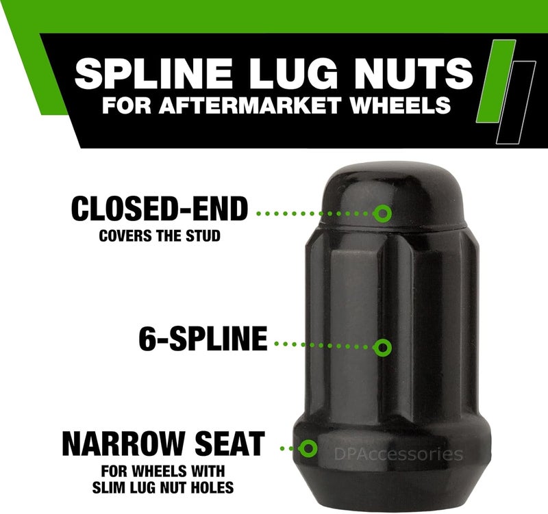 DPAccessories 20 Black Closed End Spline Tuner Lug Nuts - Image 4