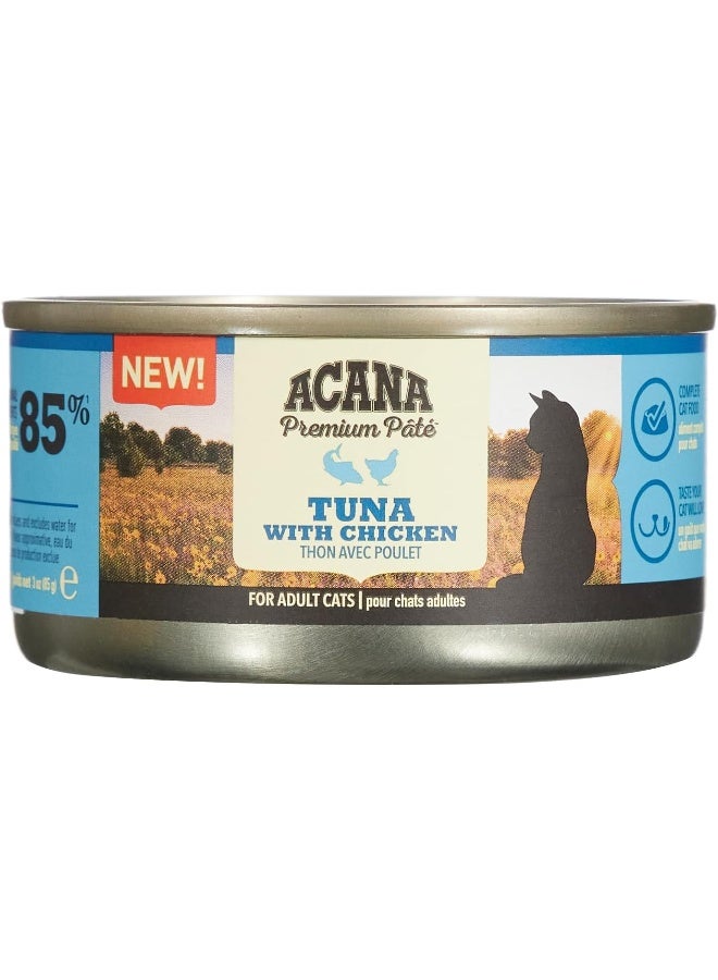 acana طعام رطب للقطط البالغة من أكانا - تونة ودجاج باتيه - 85 جرام - Image 1