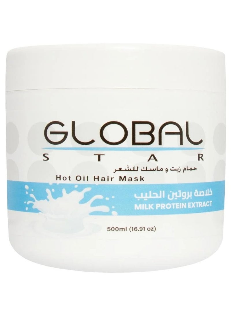 جلوبال ستار ماسك وحمام زيت شعر حليب - 500 مل