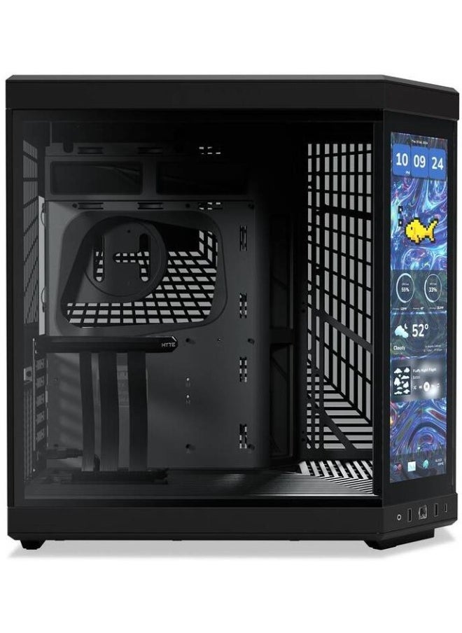 هايت كيس HYTE Y70 Touch Infinite ميد تاور ATX – أسود، شاشة لمس 14.5 بوصة بدقة 2.5K، تصميم مزدوج الغرفة، دعم حتى 10 مراوح وراديتر 360 مم – الموديل: CS-HYTE-Y70TI-BB  - Image 3