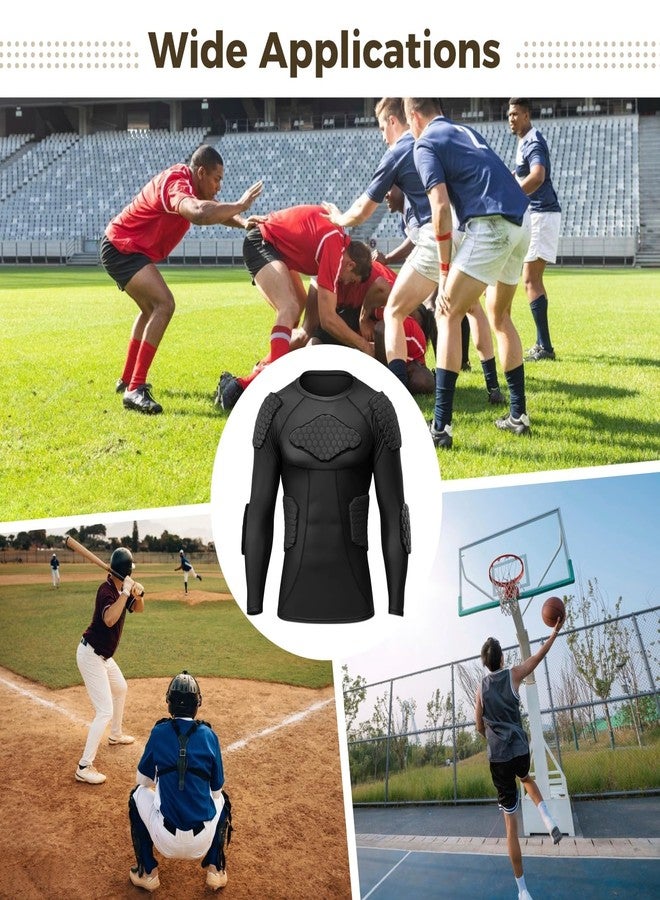 Varku Padded Football Training Shirt, Men's Long Sleeve Honeycomb Protective Base Layer, Impact Resistant Training Gear - Image 5
