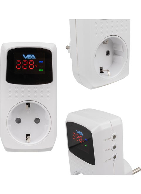 Vea VE-22393 16A 3520W Single Digital Indicator Surge Protected Socket [ tek]