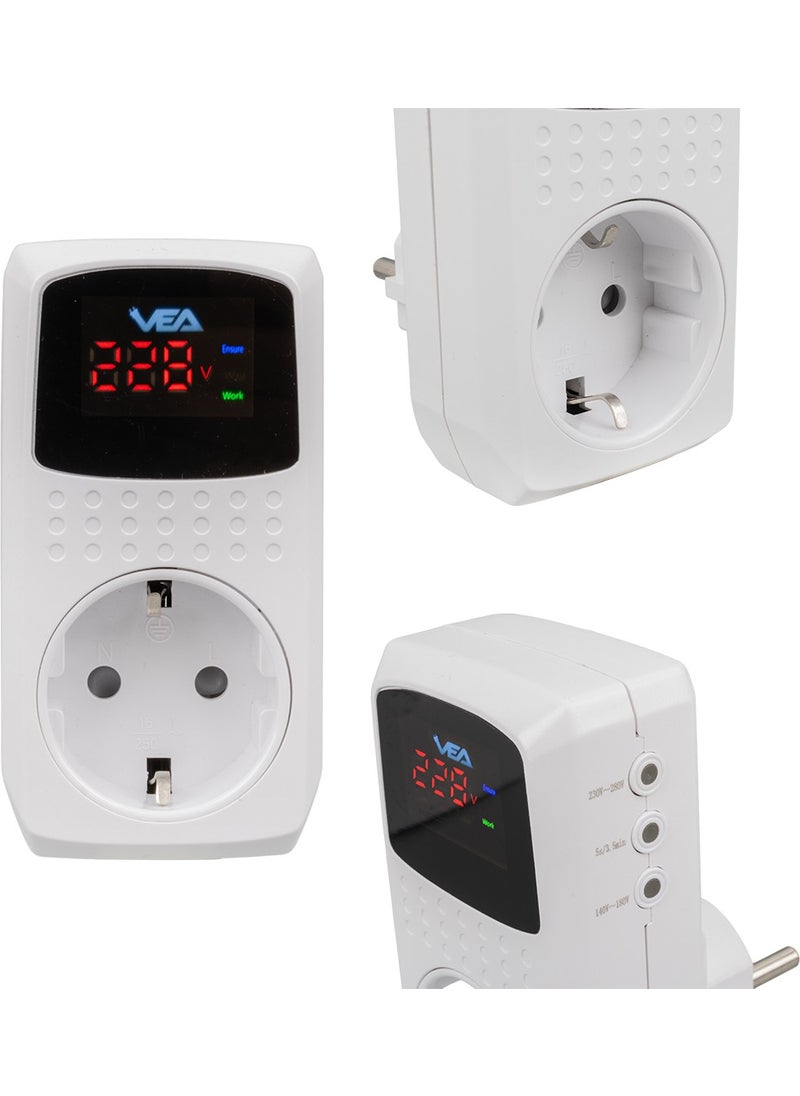 BYR Vea VE-22393 16A 3520W Single Digital Indicator Surge Protected Socket [ tek]  - Image 1