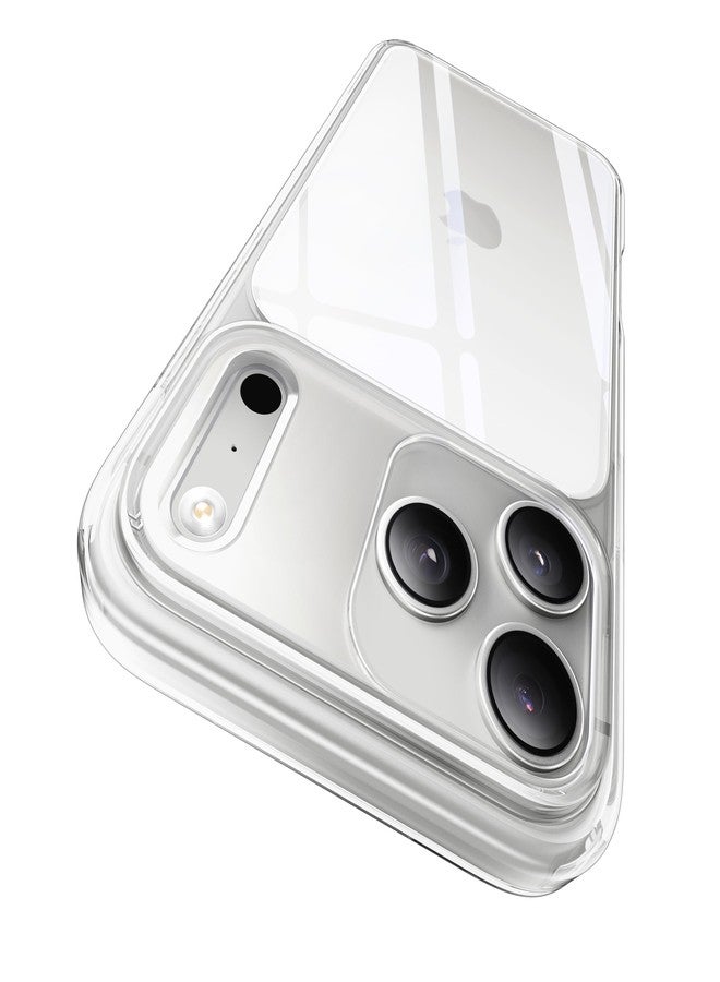 جراب CASEKOO لهاتف iPhone 17 Pro Max، ناعم وشفاف كالكريستال، حاصل على براءة اختراع، مقاوم للاصفرار، مصنوع من مادة TPU نقية، يوفر حماية فائقة تصل إلى 15 قدمًا بمعايير عسكرية، تصميم نحيف وشفاف، مناسب للرجال والنساء، مقاس 6.9 بوصة، شفاف - Image 1