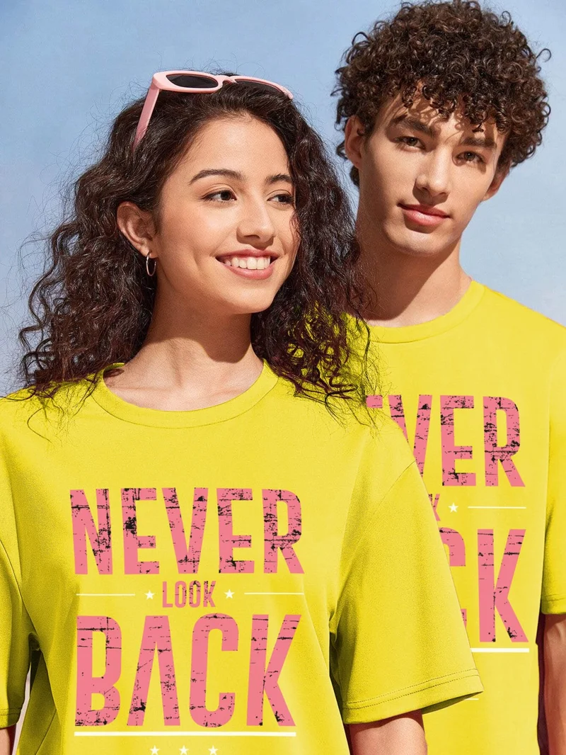 DogFish Couple Lover Combination Oversize Neverlook Design Printed T-Shirt Set of 4