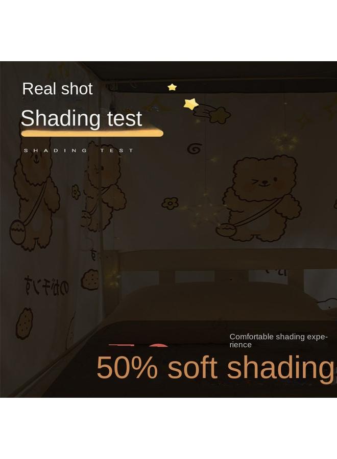 Bluejw Zippered Shading Bed Curtain Mosquito Net Integrated Upper And Lower Sleeping Cartoon Curtain For Dormitory Student Dormitory - Image 5