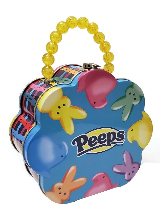 ذا تين بوكس كامباني صندوق هدايا من شركة Tin Box Company على شكل زهرة Peeps مع مقبض من الخرز، 917707-12 