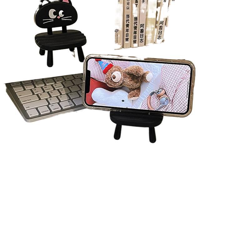 Stand Phone Holder Creative Soft Plastic for Fits Most Smartphones Black finish for Indoor Use - Image 4