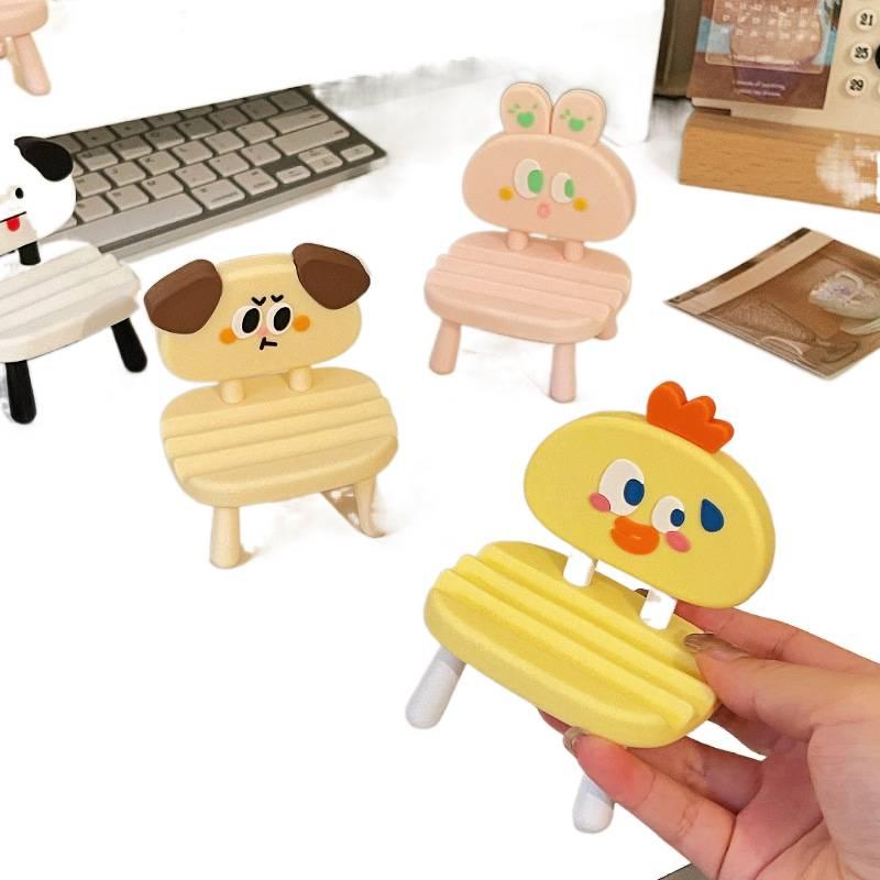 Stand Phone Holder Creative Soft Plastic for Fits Most Smartphones Black finish for Indoor Use - Image 2