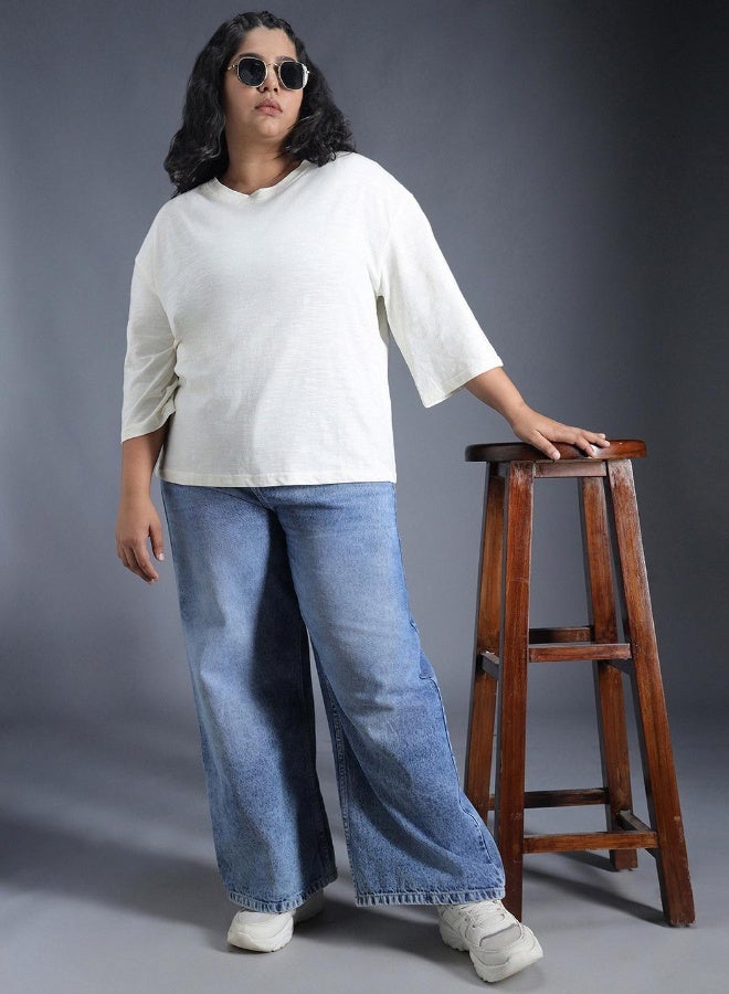 هاي ستار تيشيرت أبيض نسائي بقصة عادية - أنيق ومريح - Image 3