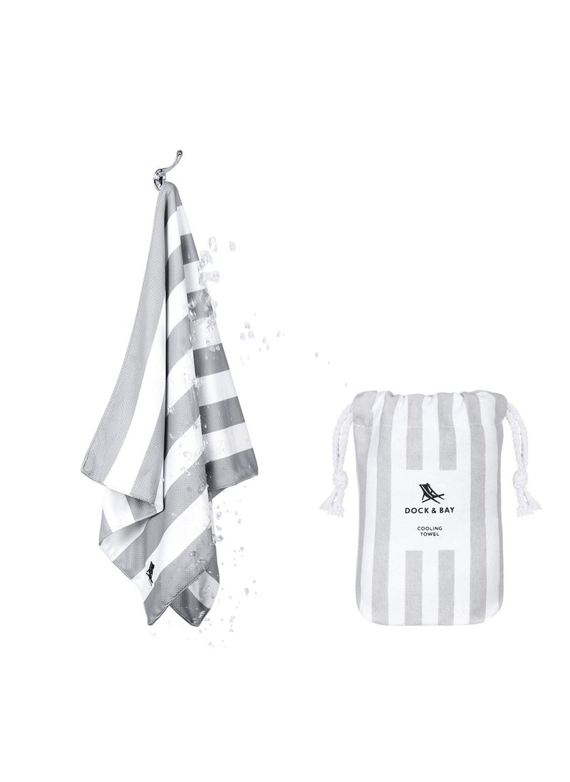 Dock & Bay Dock & Bay QuickCool Cooling Towel for Sports & Workouts, Cools to 15°C, with Dual Layered Cooling Technology, Stays cold up to 6 hours - 63 x 29 cm - GOA GREY  - Image 1