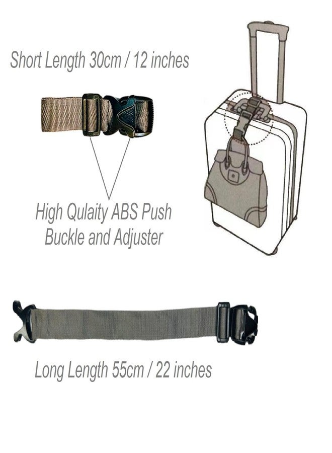 BASRI Luggage Holder Gripper Belt, Portable Anti-Lost Strap, 1"x22", 2 Pack (Turquoise) - Image 3