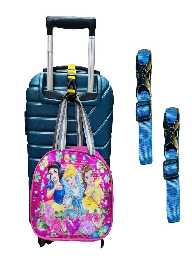 BASRI Luggage Holder Gripper Belt, Portable Anti-Lost Strap, 1"x22", 2 Pack (Turquoise) - Image 1