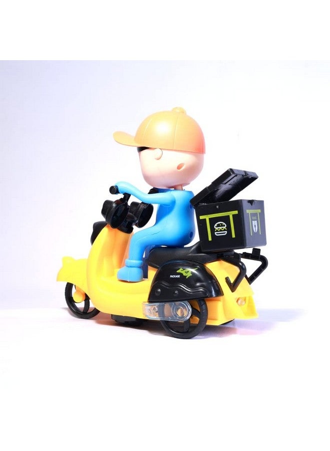 SmartCraft Online Food Order DELIVERY BOY Toy Friction Motorcycle Bike Vehicle Toy for Kids, Music and Sound - Multicolor - Image 2