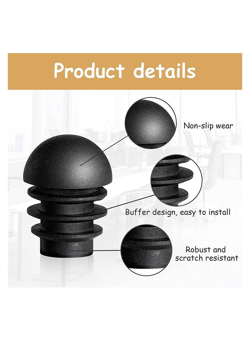 NIBEMINENT 24 Pieces Chair Leg Caps, Plastic Tube Inserts Round End Plugs Domed Furniture Covers Non-Slip Plug Protectors for Chairs Table Legs (1.6 x 2.1 cm)  - Image 2