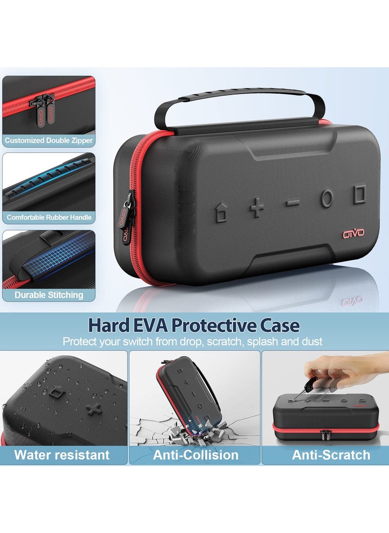 XICEN - Carrying Case Compatible with Nintendo Switch & Switch OLED, Portable Switch Travel Carry Case Fit for Joy-Con and Adapter, Hard Shell Protective Switch Pouch Case - Image 1