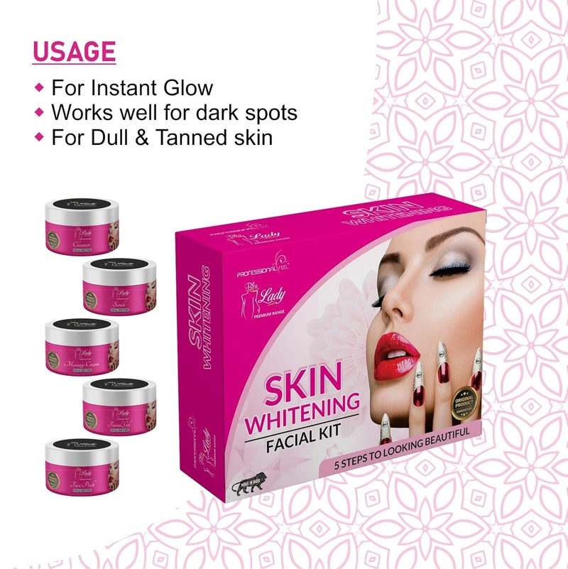 Professional Feel Blue Lady Diamond Skin Whitening Tightening Facial Kit With Face Massager Best Instat Glow Facial Kit Ever in INDIA 275 gm - Image 3