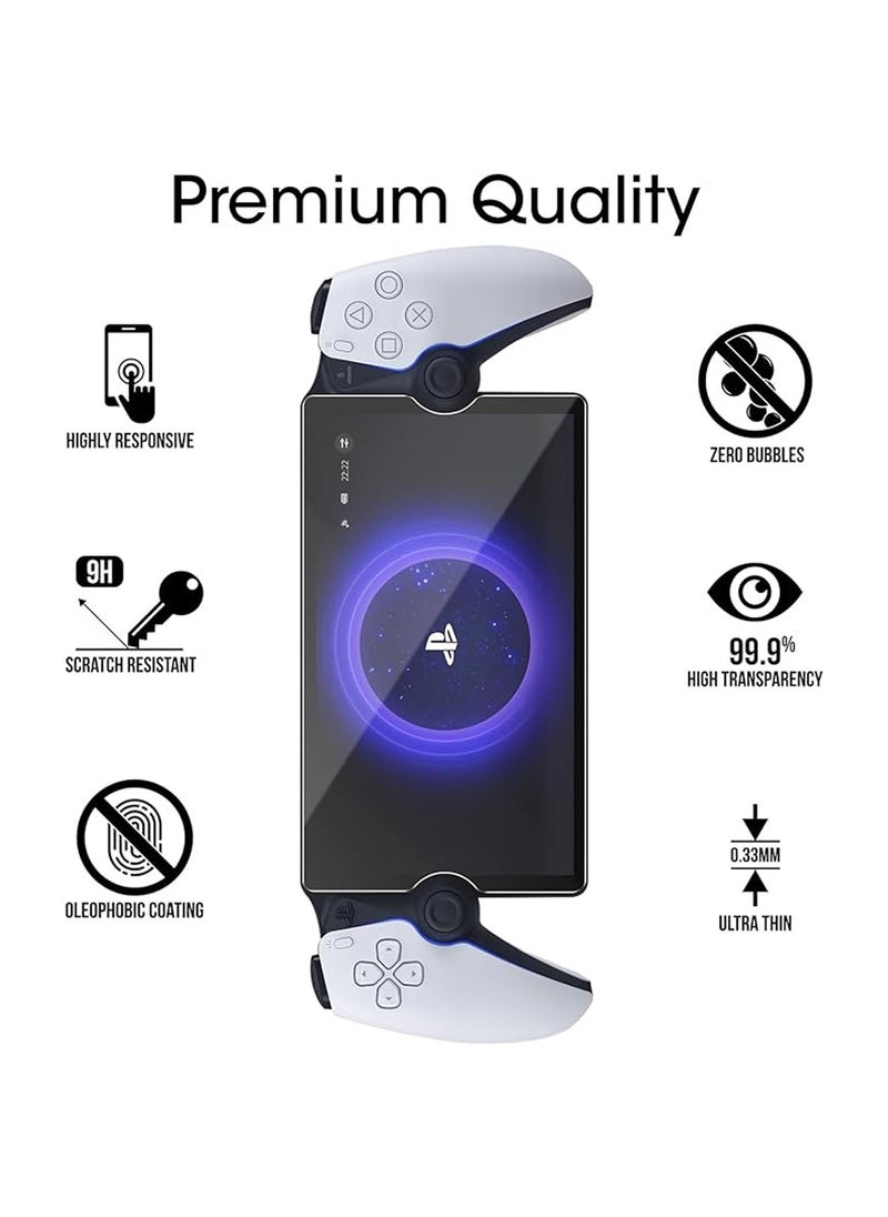IINE 2 Pack Tempered Glass Screen Protector for PlayStation Portal Remote Player 8 inch - PlayStation 5 with Easy Installation Kit, Transparent Ultra HD, Anti-Scratch, Anti-Fingerprint  - Image 5