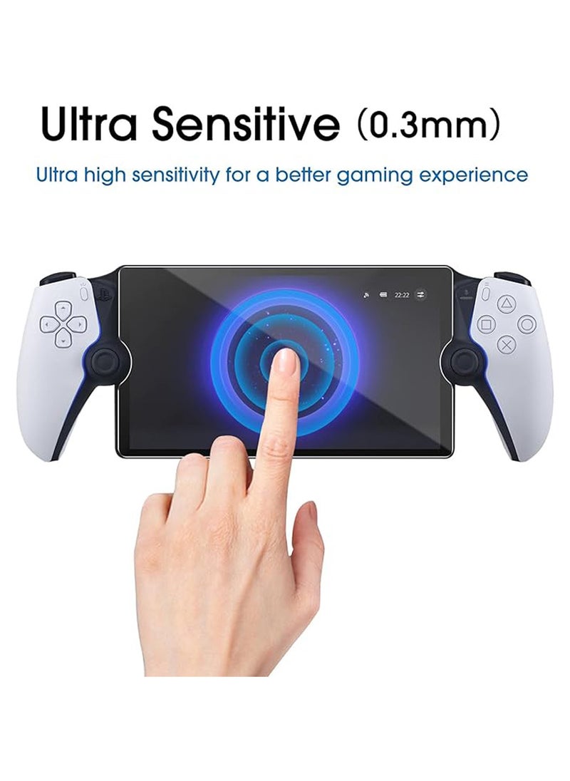 IINE 2 Pack Tempered Glass Screen Protector for PlayStation Portal Remote Player 8 inch - PlayStation 5 with Easy Installation Kit, Transparent Ultra HD, Anti-Scratch, Anti-Fingerprint  - Image 3
