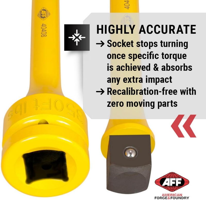 AFF Torque Limiting Extension, 1" Drive, 350 ft/lbs, Yellow, 40408 - Image 2