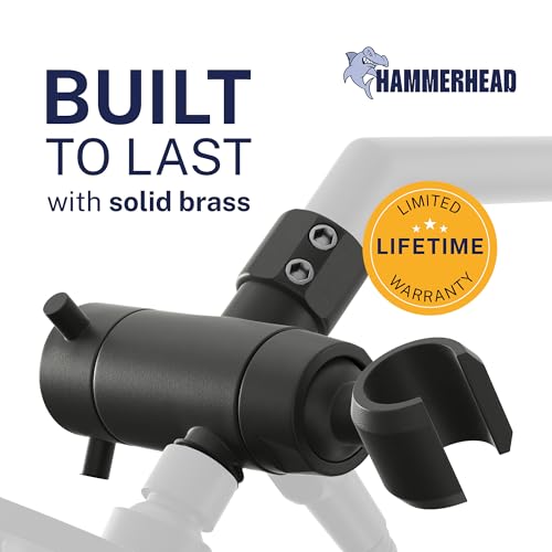 HammerHead Showers Solid Metal 3Way Shower Diverter Valve with Shower Head Holder Universal Splitter for Handheld Spray Wand and Rain Showerhead Matte Black - Image 3