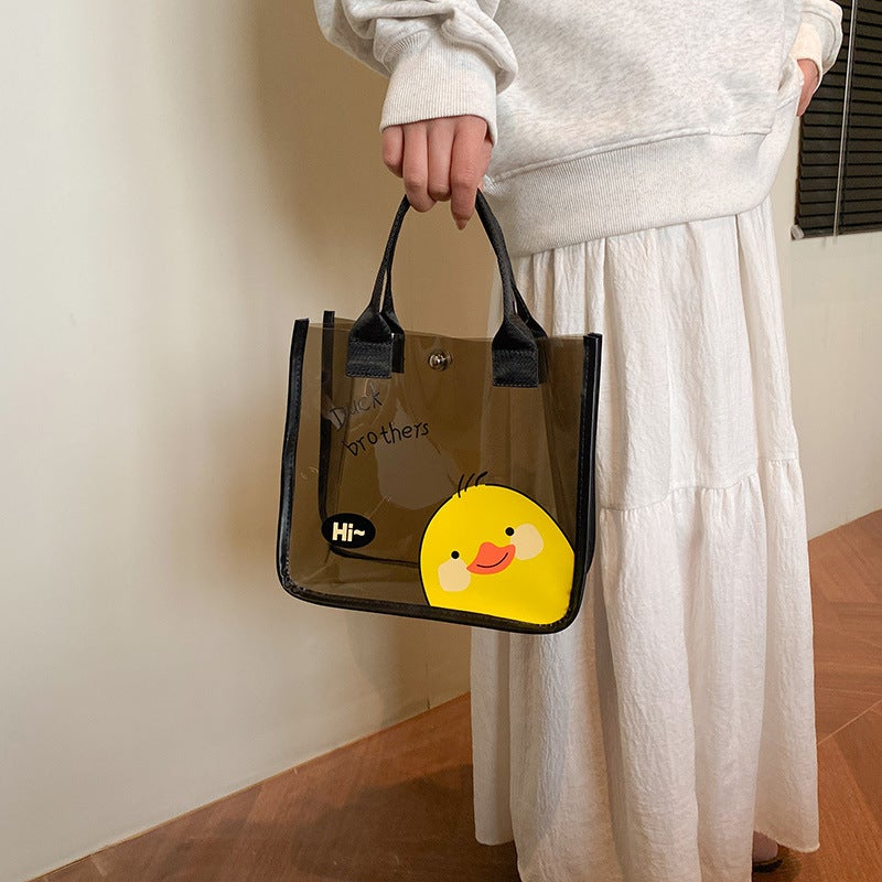 Transparent Large-Capacity Bag Women'S Bag 2025 Fashion Cartoon Jelly Bag Fashionable Versatile Handbag - Image 5