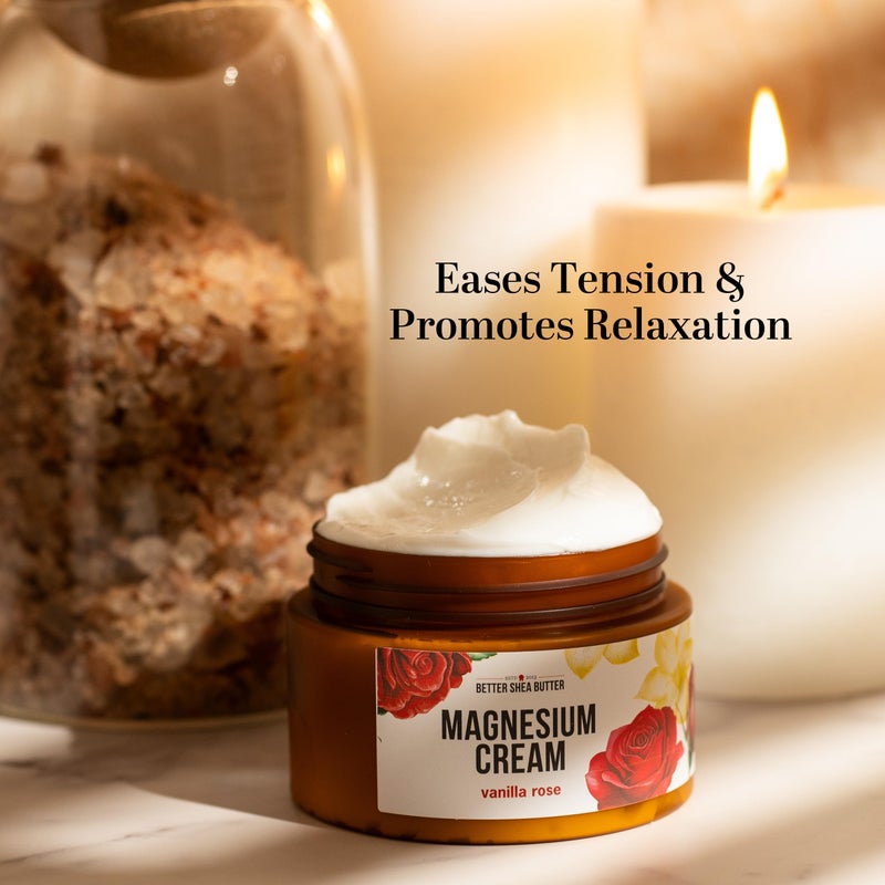 Better Shea Butter Magnesium Lotion for Women | Vanilla Rose | For Pregnancy, Kids & Babies | Relieves Muscle Tension & Leg Cramps | Organic & Natural Ingredients - Image 2