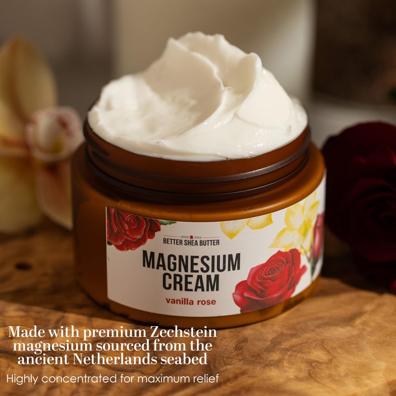 Better Shea Butter Magnesium Lotion for Women | Vanilla Rose | For Pregnancy, Kids & Babies | Relieves Muscle Tension & Leg Cramps | Organic & Natural Ingredients - Image 4