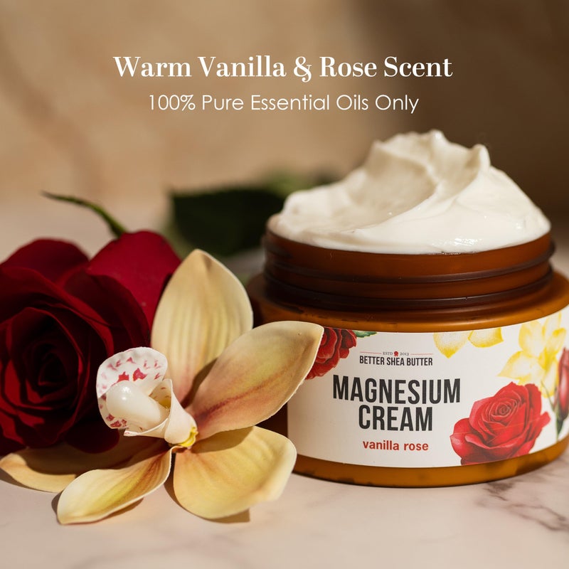 Better Shea Butter Magnesium Lotion for Women | Vanilla Rose | For Pregnancy, Kids & Babies | Relieves Muscle Tension & Leg Cramps | Organic & Natural Ingredients - Image 5