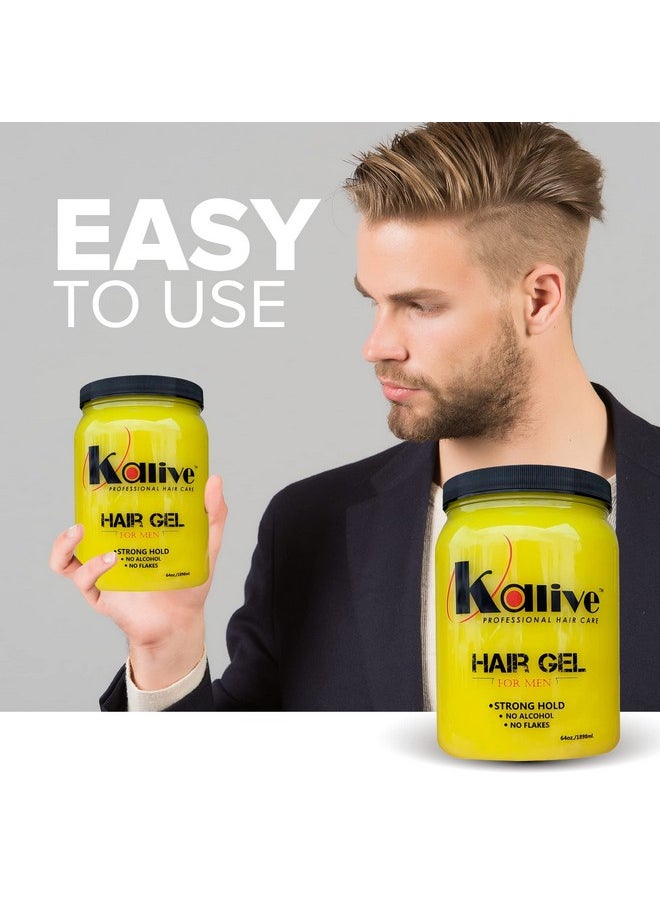 KALIVE 2 STYLE - Kalive Men'S Hair Styling Gel 64 Oz Stronghold And Light Shine All Day Mens Hair Product Fresh Scent No Flaking Or Alcohol - Image 1