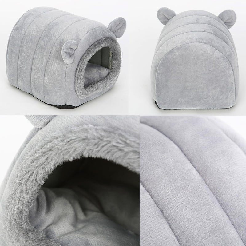 YUANST Hedgehog Bed Cave Nest Hideout, Hamster Guinea Pigs Small Animals Cage Supplies Warm House-Gray - Image 5