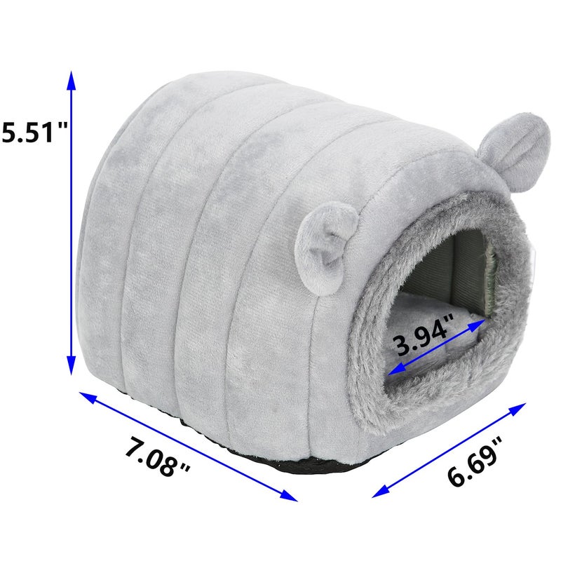 YUANST Hedgehog Bed Cave Nest Hideout, Hamster Guinea Pigs Small Animals Cage Supplies Warm House-Gray - Image 2
