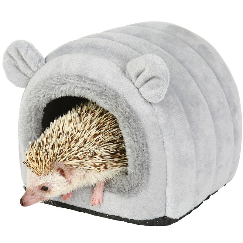 YUANST Hedgehog Bed Cave Nest Hideout, Hamster Guinea Pigs Small Animals Cage Supplies Warm House-Gray - Image 1