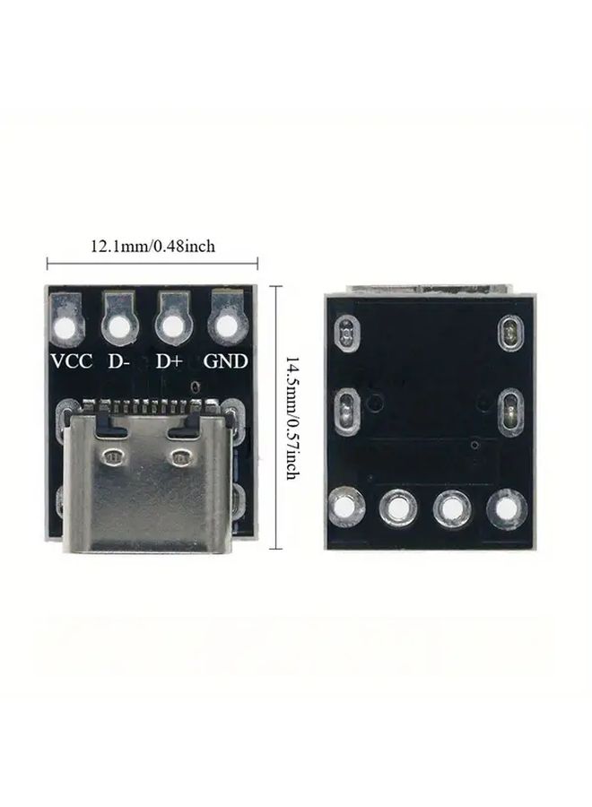 5Pcs Green USB Type C Female Test Board PCB 3 1 16Pin To 2 54mm Breakout Adapter - Image 2