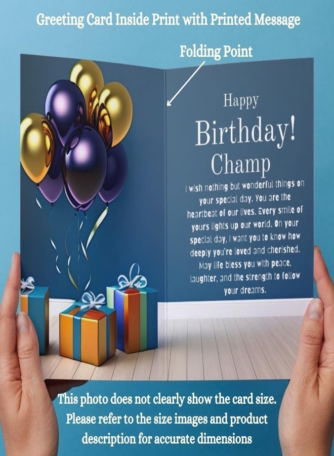 AanyaCentric® Customized Birthday Greeting Card with Photos for Son | A5 Size (5.8 x 8.3 inch) | Preprinted Message | Includes Red Envelope - Image 2