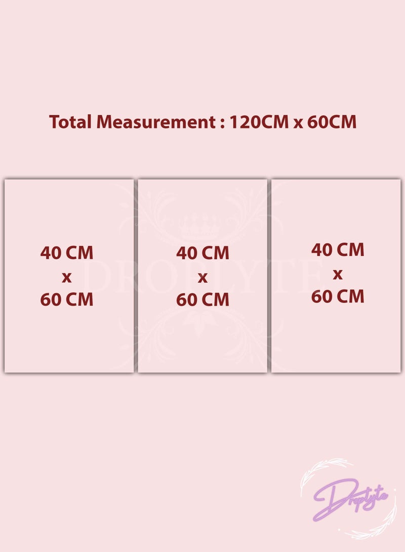 Droplyte 3 Piece Clock Tower Vintage Digital Painting Decorative Wall Art Wall Decor Card Board MDF Home Decor for Living Room, Drawing Room, Office Room and Bedroom 120CM x 60CM - Image 3