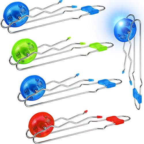Gejoy 4 Pcs Magic Rail Twirler Easter Kids Retro Toys Light up Magnetic Gyro Wheels Toy Gyroscope Rail Game Classic Vintage Gravity Sensory Toy Gift for Boy GirlWave StyleMulti Color - Image 1