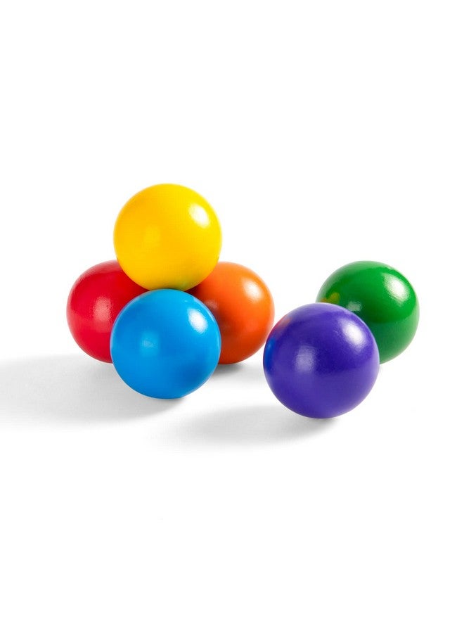 MERRYHEART 1.8 Inch Montessori Wooden Rainbow Balls, Colorful/Pastel/Natural Wooden Ball Toys for Toddler & Baby Grasping, Preschool Learning Material, Educational Counting Toy - 6 Pcs - Image 1