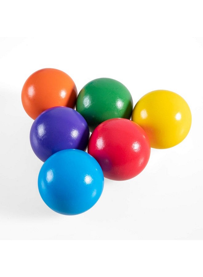 MERRYHEART 1.8 Inch Montessori Wooden Rainbow Balls, Colorful/Pastel/Natural Wooden Ball Toys for Toddler & Baby Grasping, Preschool Learning Material, Educational Counting Toy - 6 Pcs - Image 3
