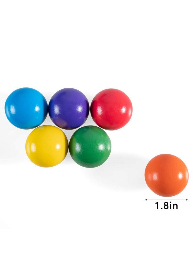 MERRYHEART 1.8 Inch Montessori Wooden Rainbow Balls, Colorful/Pastel/Natural Wooden Ball Toys for Toddler & Baby Grasping, Preschool Learning Material, Educational Counting Toy - 6 Pcs - Image 2