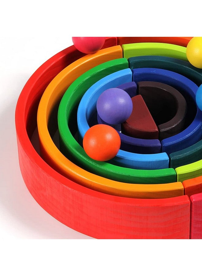 MERRYHEART 1.8 Inch Montessori Wooden Rainbow Balls, Colorful/Pastel/Natural Wooden Ball Toys for Toddler & Baby Grasping, Preschool Learning Material, Educational Counting Toy - 6 Pcs - Image 5