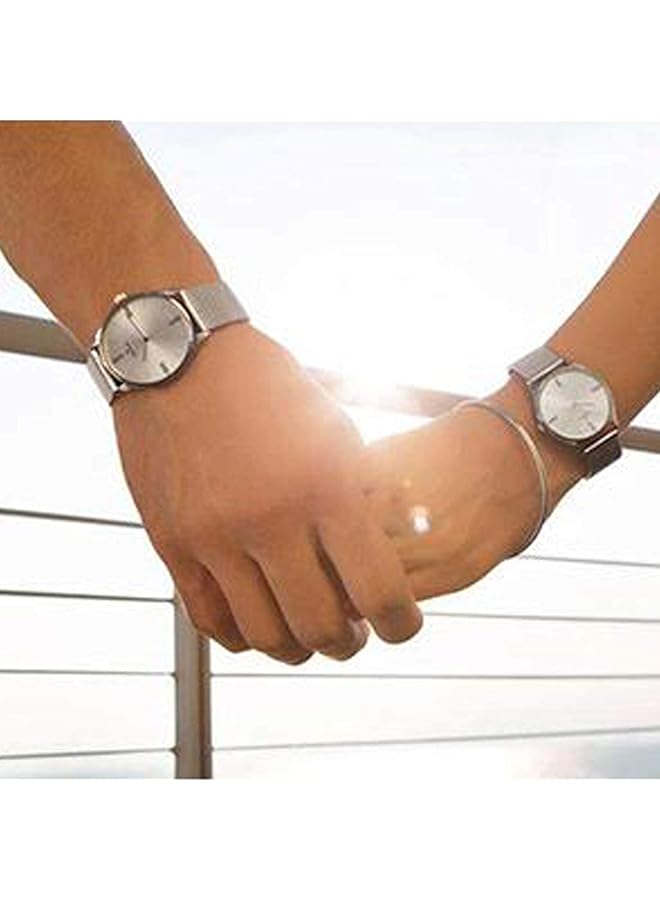 دبليو تيك سوار ساعة سريع الفك بعرض 20 مم و22 مم، مصنوع من الفولاذ المقاوم للصدأ، سوار شبكي ميلانو، سوار بديل بقفل مغناطيسي، سوار ساعة ذكية للرجال والنساء، فضي 22 مم - Image 5