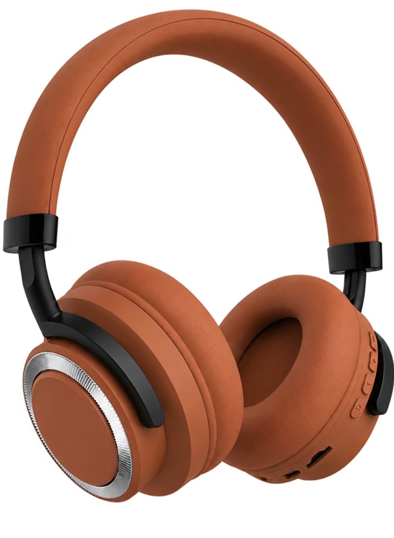 SODO SD-1005 Wireless Bluetooth Over-Ear Headphones with Bluetooth 5.1, TF Card Slot, Built-In Microphone, Foldable Design, 6–8 Hours Playtime – Brown - Image 1