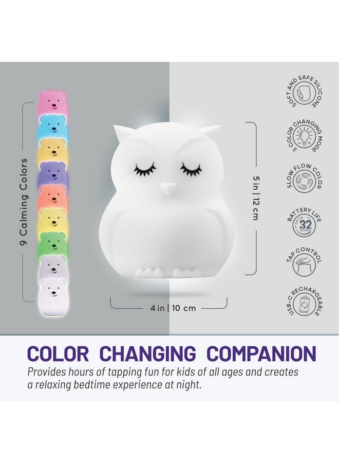 Lumipets Animal Kids Night Light, Junior Owl, Soft and Safe Silicone Rubber Lamp, Soothing Colors, Portable, Easy Control - Image 4
