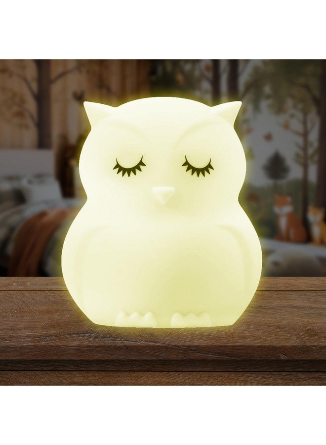 Lumipets Animal Kids Night Light, Junior Owl, Soft and Safe Silicone Rubber Lamp, Soothing Colors, Portable, Easy Control - Image 1