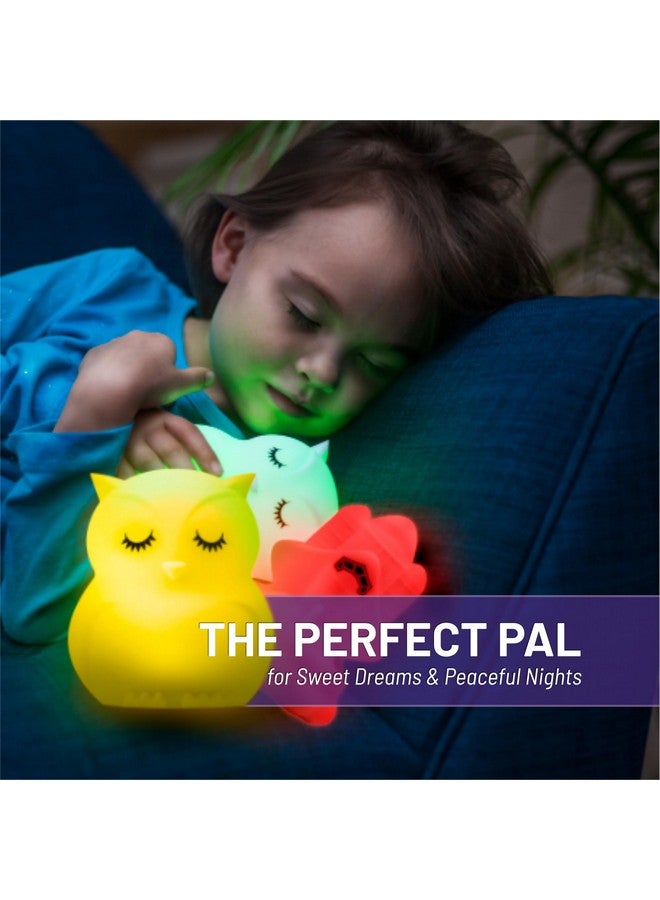 Lumipets Animal Kids Night Light, Junior Owl, Soft and Safe Silicone Rubber Lamp, Soothing Colors, Portable, Easy Control - Image 2
