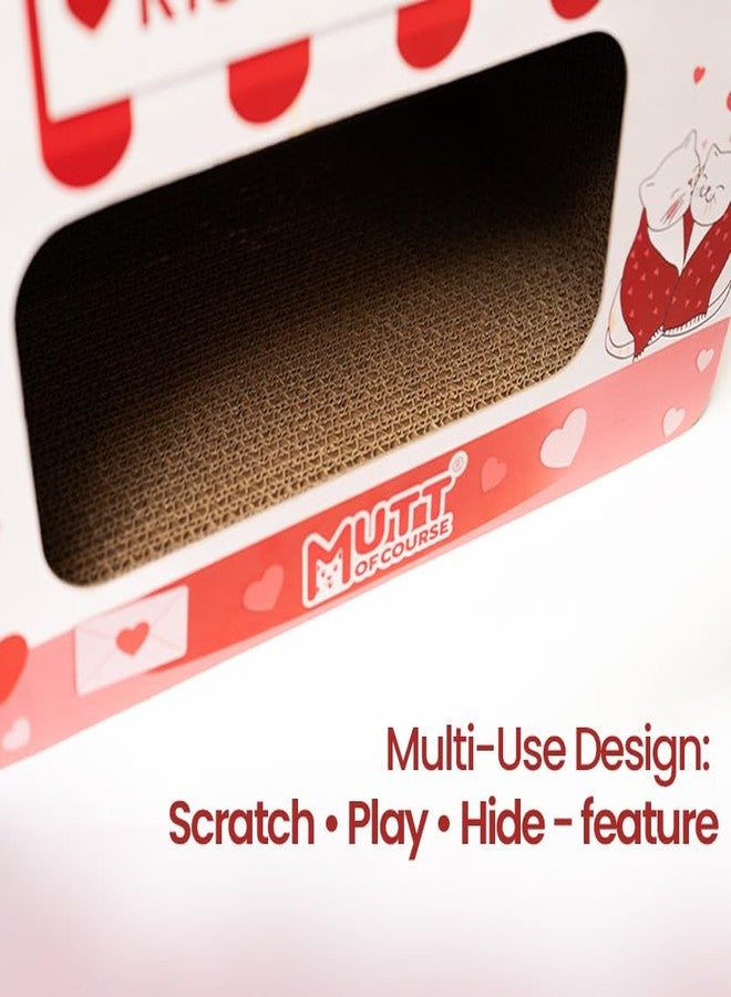 Mutt of Course Kissing Booth Cat Scratcher & Hideout Cat Toy (with Catnip) - Image 5